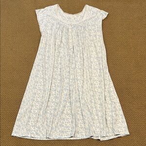 Eileen West Floral Cotton Nightgown size 3X Blue White Cap Sleeves